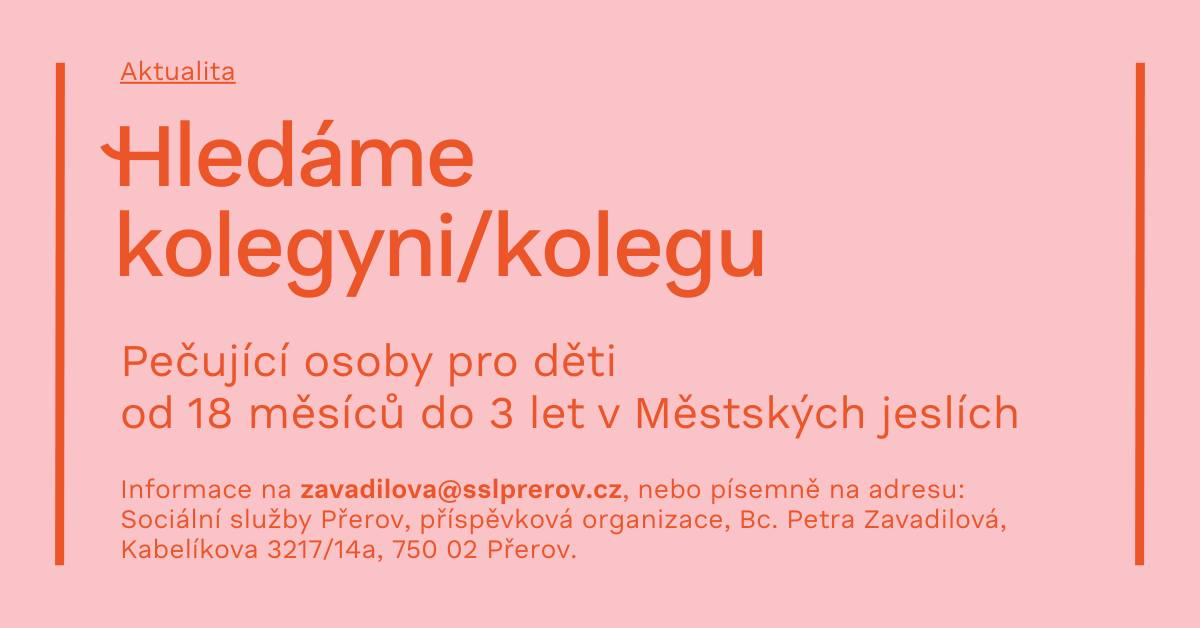 Hledáme kolegyni/kolegu