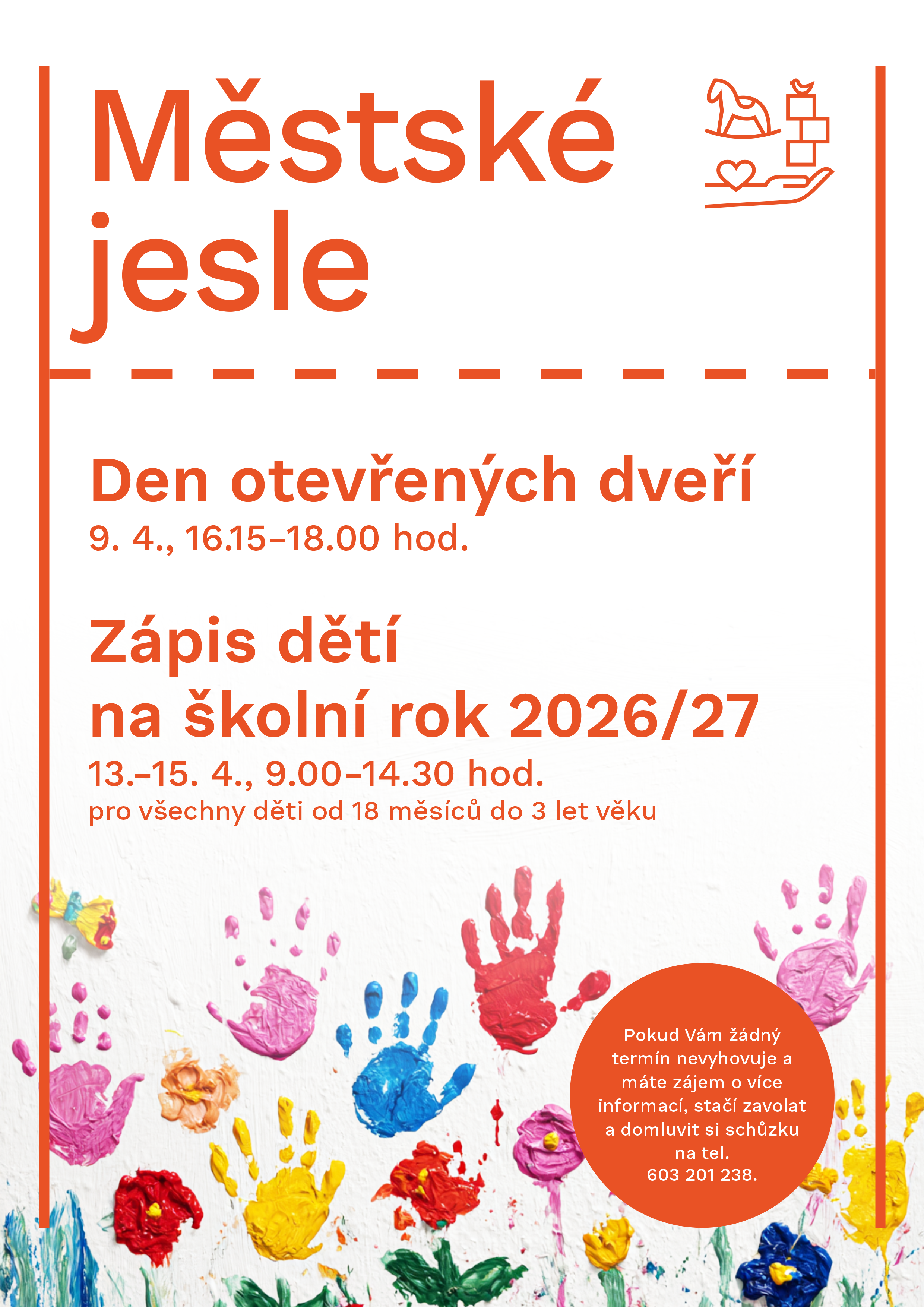 Zápis dětí a den otevřených dveří v Městských jeslích