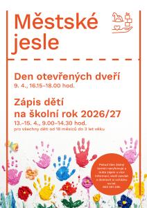 Zápis dětí a den otevřených dveří v Městských jeslích